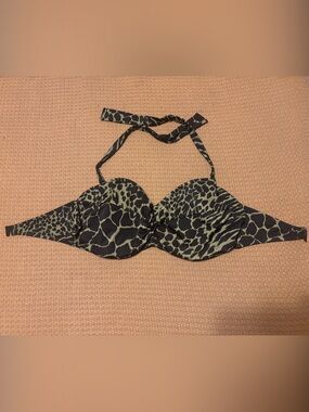 Fantasie Olive Green and Black Leopard bandeau swim top